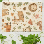 Cute Bosdieren Waterverf Patroon Theedoek (Gevouwen)