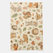 Cute Bosdieren Waterverf Patroon Theedoek (Verticaal)