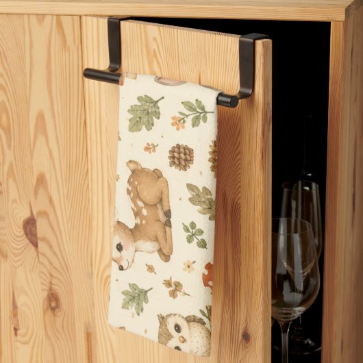 Cute Bosdieren Waterverf Patroon Theedoek (Derde Gevouwen)