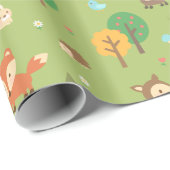 Cute bosdierpatroon voor kinderen cadeaupapier (Rol Hoek)