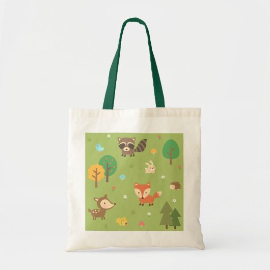 Cute bosdierpatroon voor kinderen tote bag (Voorkant)