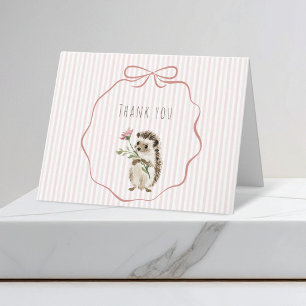 Cute Bosegel Hedendaagse Aquarel Meisje Baby Showe Bedankkaart