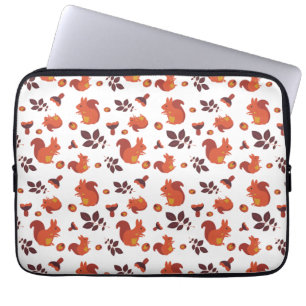 Cute Bosgronds Eekhoorn Herfst Patroon Laptop Sleeve