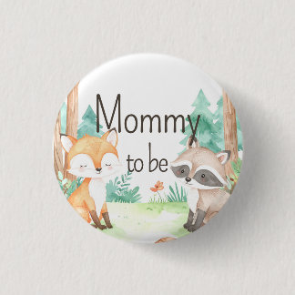Cute Bosland Thema Baby Shower Mama in wording Ronde Button 3,2 Cm