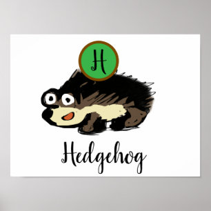 Cute Bosrand Egel Kunstprint voor de Kinderkamer Poster