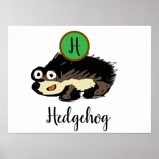 Cute Bosrand Egel Kunstprint voor de Kinderkamer Poster (Voorkant)