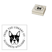 Cute boston doodsbange uit de bibliotheek van de b rubberstempel (Gestempeld)