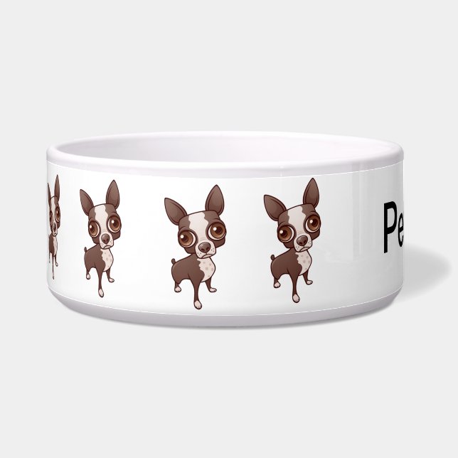 Cute Boston shier Pet Bowl Voerbakje (Links)