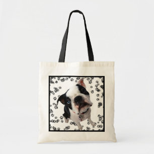 Cute boston shiitische hond herbruikbare kruidzak tote bag