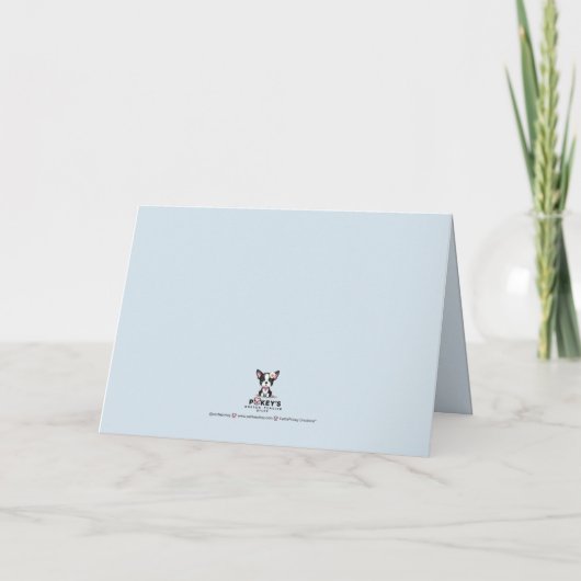 Cute Boston Terrier Birthday Card  Bedankkaart (Achterkant)