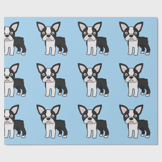 Cute Boston Terrier Cadeaupapier (Vlak)