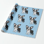 Cute Boston Terrier Cadeaupapier (Uitgerold)