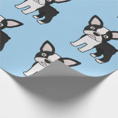 Cute Boston Terrier Cadeaupapier (Hoek)