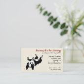 Cute Boston Terrier Cartoon Dog - Animals Pet Care Visitekaartje (Staand voorkant)