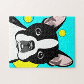 Cute Boston Terrier Dog Jigzaag Puzzle Legpuzzel (Horizontaal)