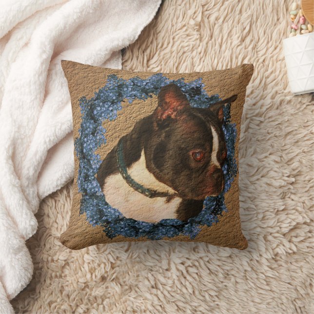 Cute Boston Terrier Dog Kussen (Deken)