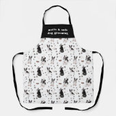 Cute Boston Terrier Dog Pattern gepersonaliseerd Schort (Voorkant)