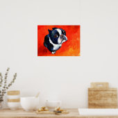 Cute Boston Terrier Dog schilderij Svetlana Noviko Poster (Keuken)