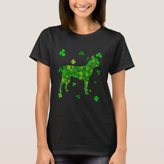 Cute Boston Terrier Dog Shamrock Irish St Patricks T-shirt (Voorkant)