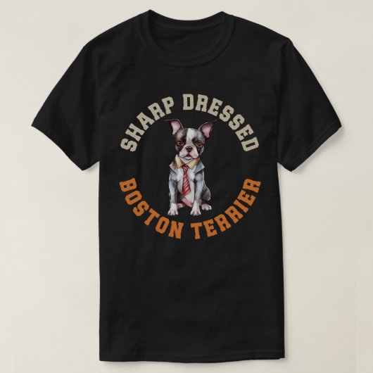 Cute Boston Terrier Dog T-shirt (Design voorkant)