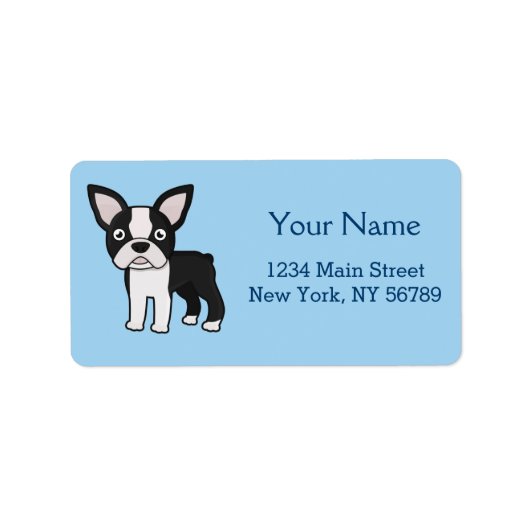 Cute Boston Terrier Etiket (Voorkant)