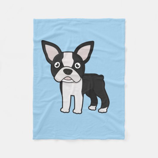 Cute Boston Terrier Fleece Deken (Voorkant)