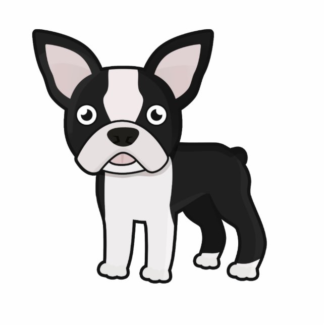 Cute Boston Terrier Fotobeeldje Ornament (Voorkant)