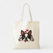 Cute Boston Terrier Hondenliefhebber Tote Bag (Achterkant)