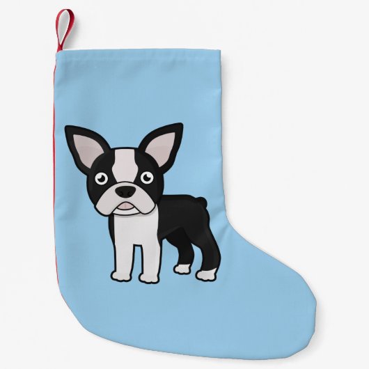 Cute Boston Terrier Kleine Kerstsok (Voorkant)