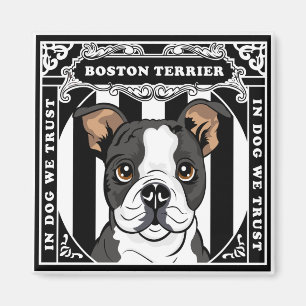 Cute Boston Terrier Magnet Square