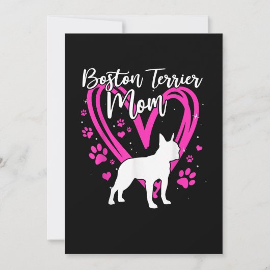Cute Boston Terrier Mam voor Moederdag Gift Aankondiging (Voorkant)