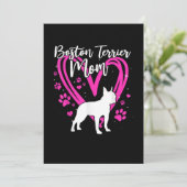 Cute Boston Terrier Mam voor Moederdag Gift Aankondiging (Staand voorkant)