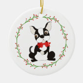 Cute Boston Terrier Ornament voor Kerstmis (Voorkant)