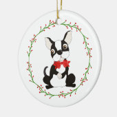 Cute Boston Terrier Ornament voor Kerstmis (Links)