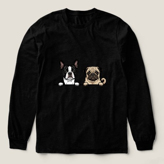 Cute Boston Terrier & Pug Dog for pet adopters  Tri-Blend Shirt (Voorkant)