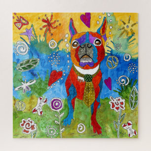 Cute Boston Terrier Puzzle - 520 stuks Legpuzzel