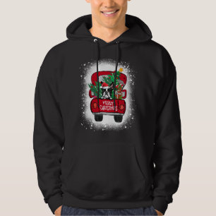 Cute Boston Terrier Red Truck Merry Kerstmis Blea Hoodie