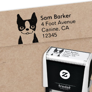 Cute Boston Terrier Return-adres Zelfinktende Stempel