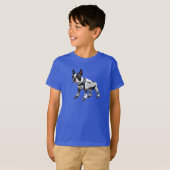 Cute Boston Terrier Robot Kinder T-Shirt (Voorkant volledig)