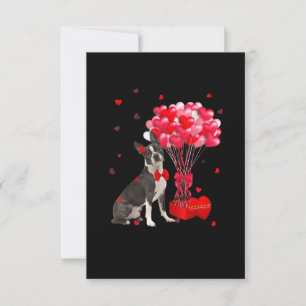 Cute Boston Terrier Valentijnsdag Heart Hondenlief RSVP Kaartje
