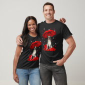 Cute Boston Terrier Valentine Hearts Umbrella Love T-shirt (Unisex)
