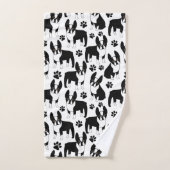 Cute Boston Terriers Black en White Bad Handdoek (Handdoek)
