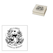 Cute bosvos, bibliotheek Ex Libris Rubberstempel (Gestempeld)