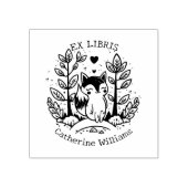 Cute bosvos, bibliotheek Ex Libris Rubberstempel (Afrduk)