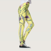 Cute botanical minimum folious artwork yellow leggings (Rechts)