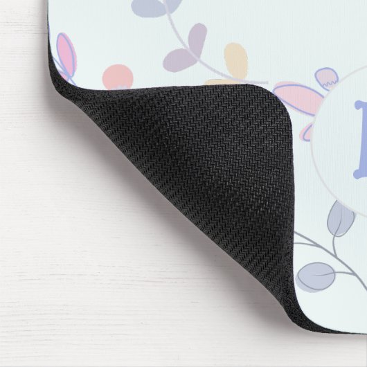 Cute Botanical Pastel Leaves Pattern Muismat (Hoek)