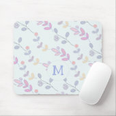 Cute Botanical Pastel Leaves Pattern Muismat (Met muis)