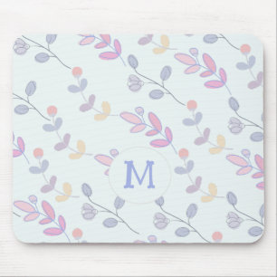 Cute Botanical Pastel Leaves Pattern Muismat