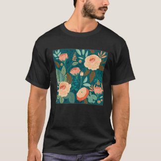 Cute Botanical Roses Illustration Gorgeous Flower  T-shirt