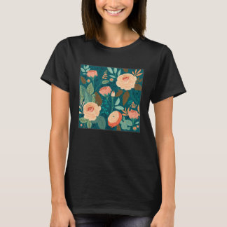 Cute Botanical Roses Illustration Gorgeous Flower  T-shirt